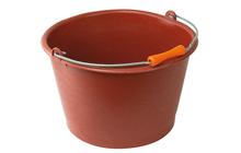 RED PLASTIC FLARED BUCKET WITH HANDLE thumbnail